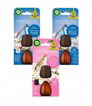 Air Wick Mgiełka zestaw 3 wkładów 20 ml Biała Peonia i Biała Orchidea